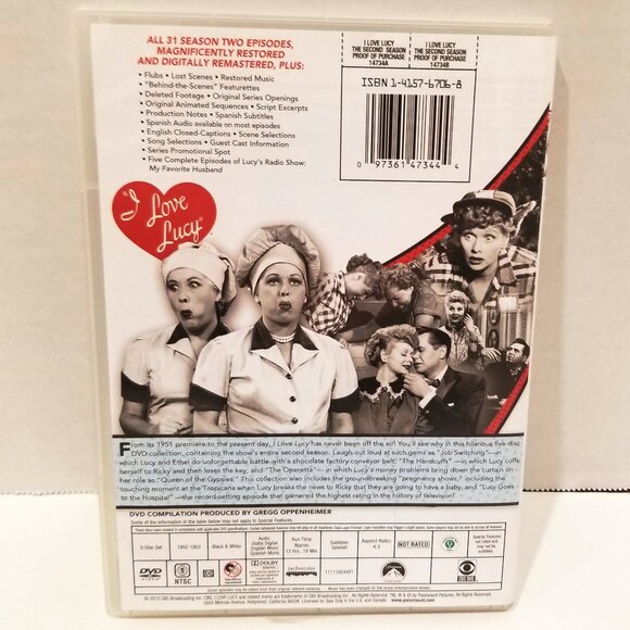 "I Love Lucy" Season 2 on DVD, NEW - Picture 2 of 8